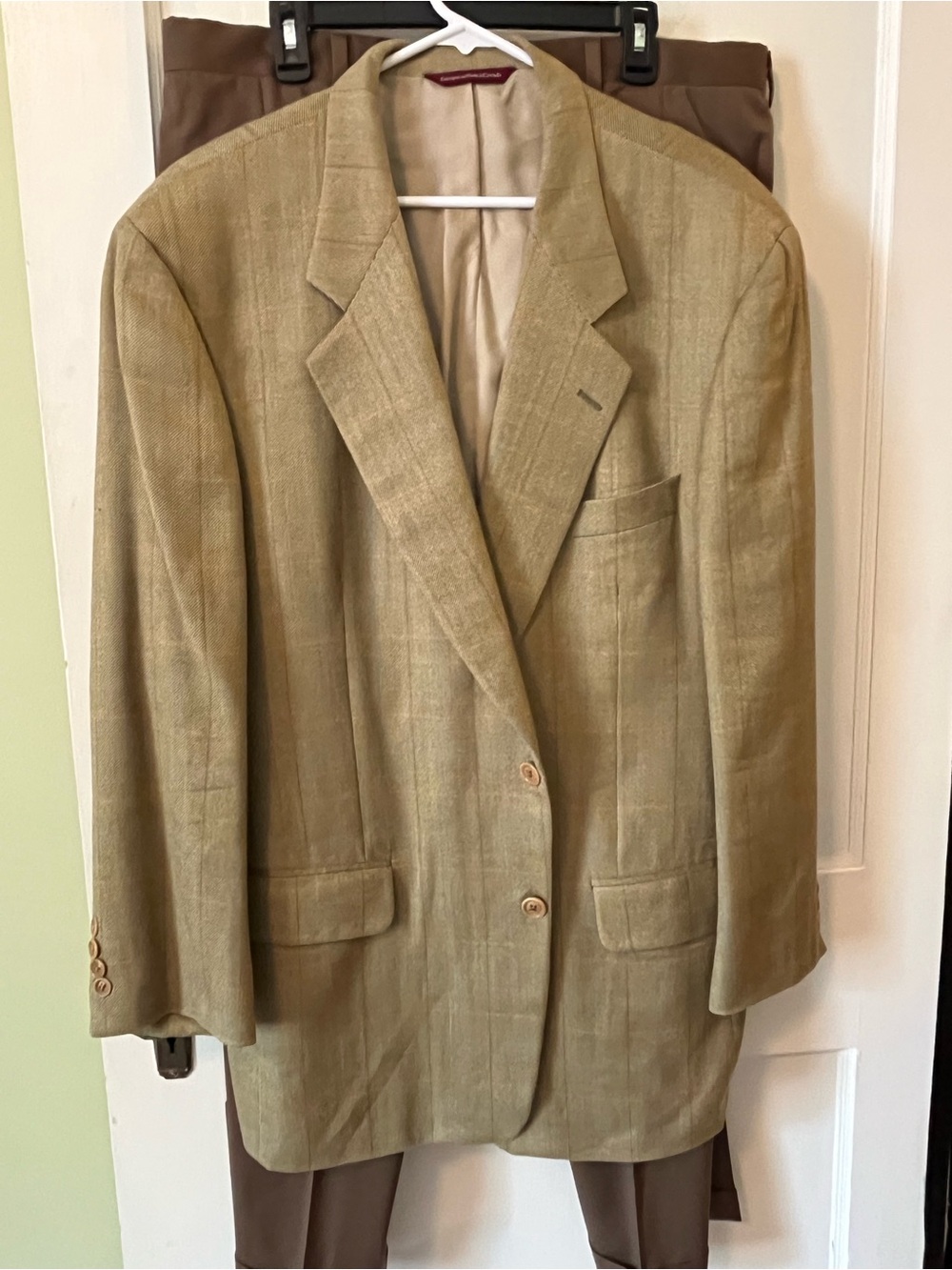 Vintage 1989 Samualsohn Suit Jacket Wool/Silk Woven in Italy size 46 Tall